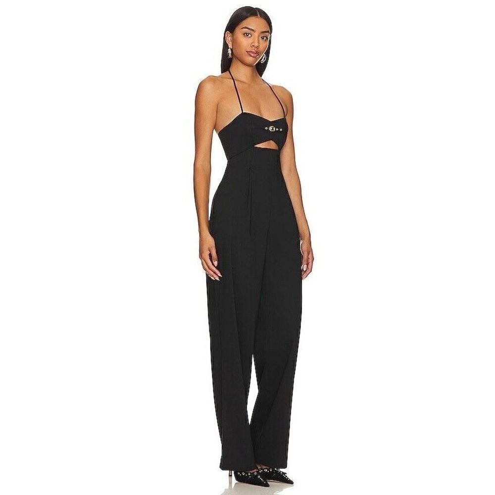 Lovers and Friends Charlize Jumpsuit Halterneck Linen Blend Quiet Luxury - Picture 2 of 7